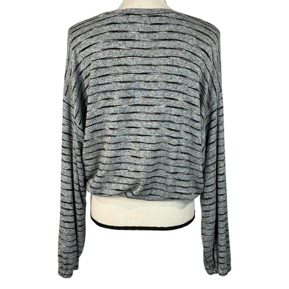 American Eagle Large Soft & Sexy Plush Top Striped Elastic Waist Long Sleeves - Picture 6 of 10